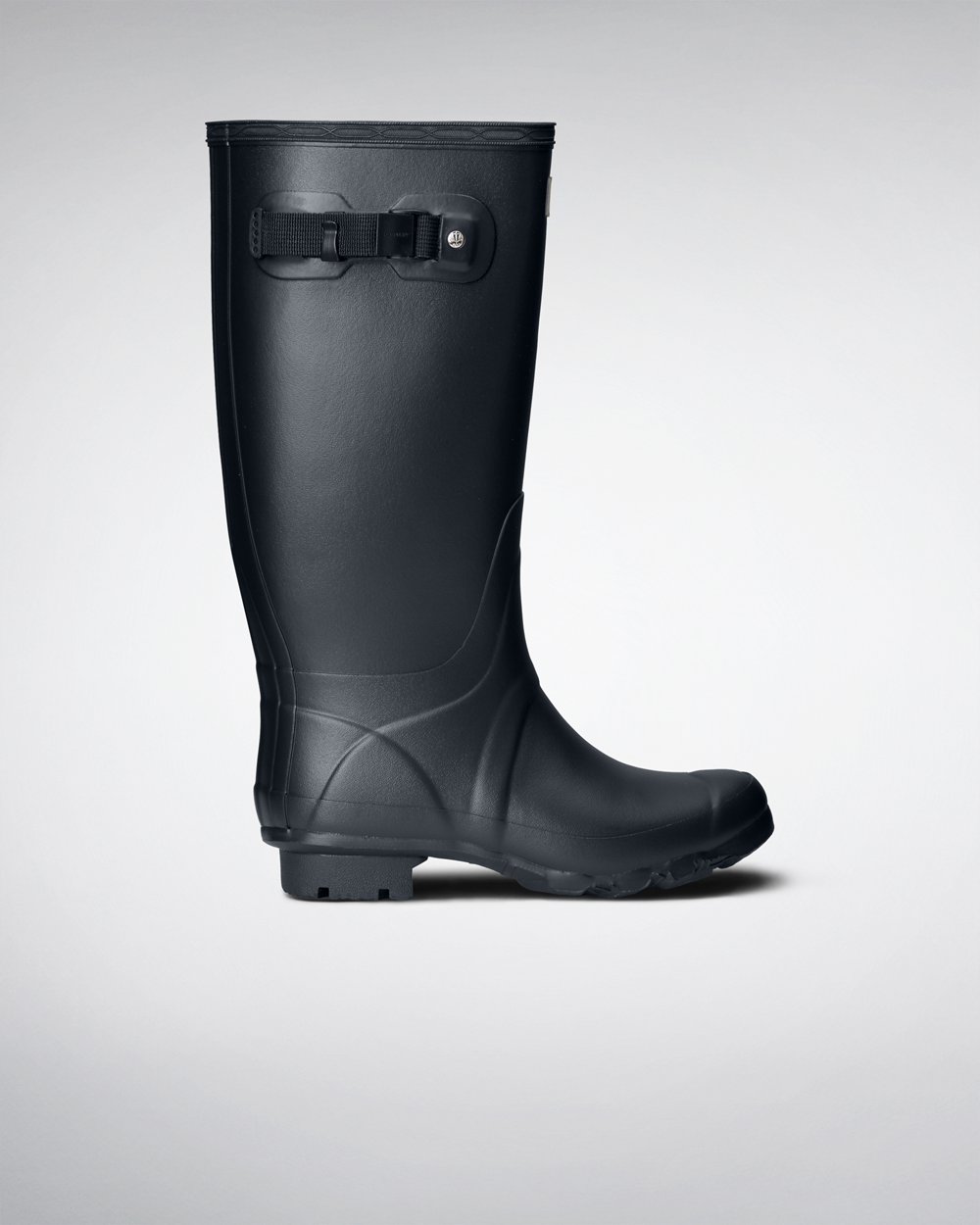 Womens Wide Fit Rain Boots - Hunter Huntress Leg (49FMLHSNU) - Navy